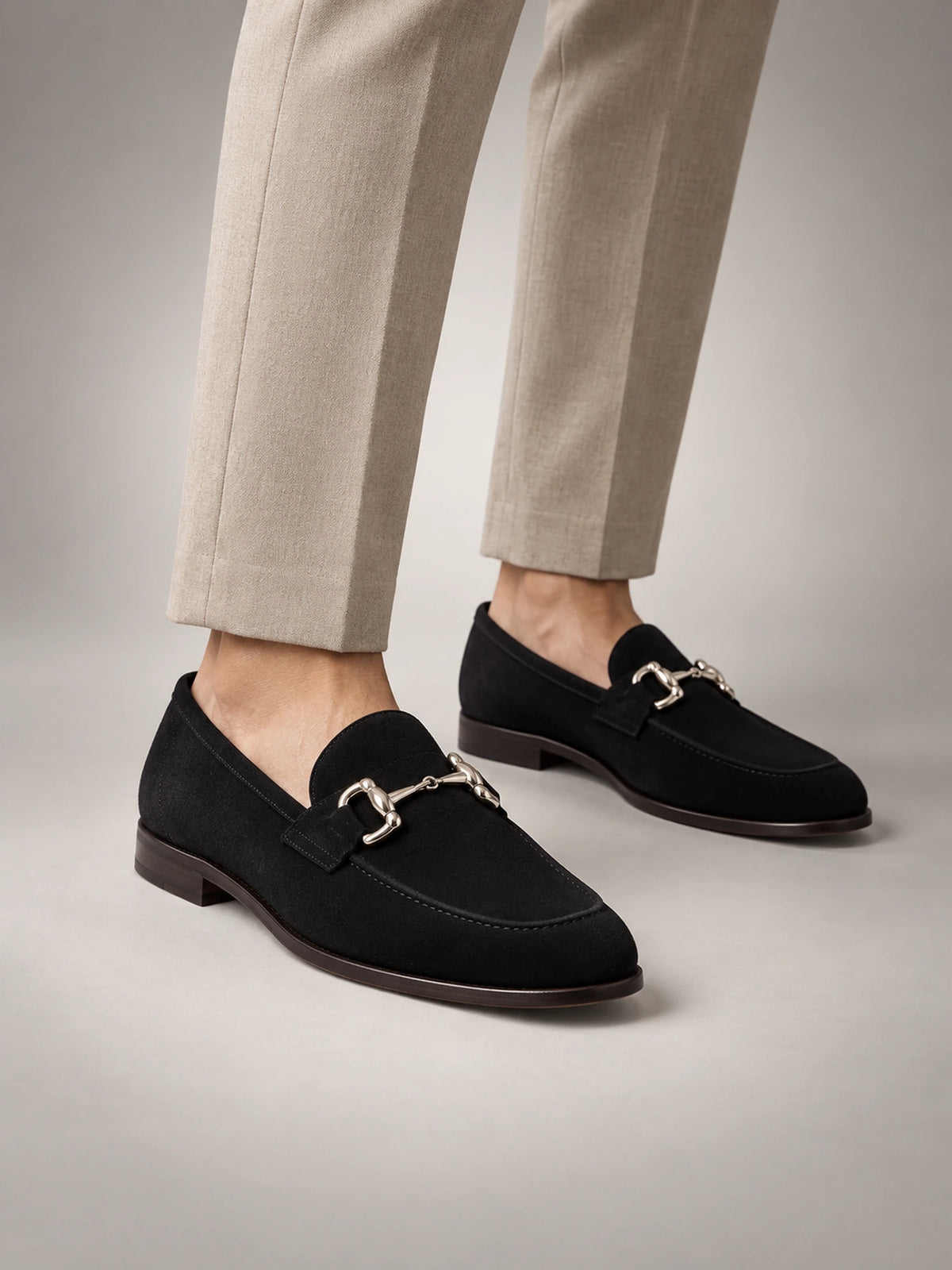 Men's Horsebit Slip-On Loafers in Black — alternate view
