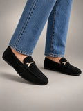 Volantero Men's Elegant Slip-On Loafers in Black, main view