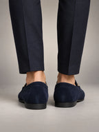 Volantero Men's Elegant Slip-On Loafers in Blue, back view