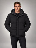 Volantero Men's Black Hooded Puffer Jacket in Black, main view