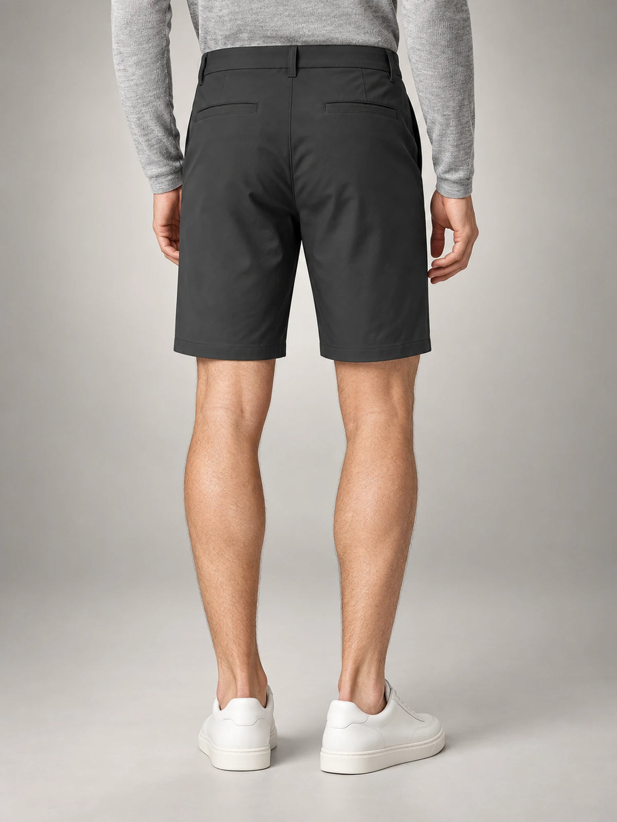 Volantero Men's Technical Stretch Chino Shorts in Black, back view