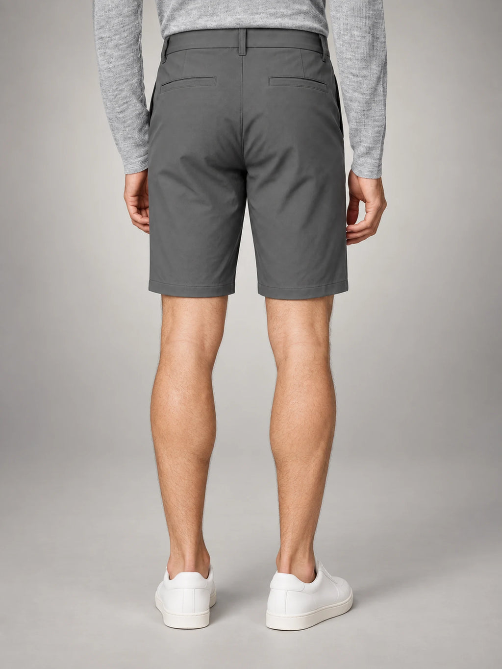Volantero Men's Technical Stretch Chino Shorts in Grey, back view