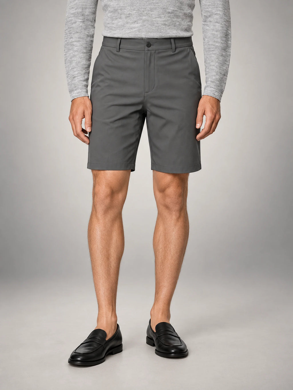 Volantero Men's Technical Stretch Chino Shorts in Grey, hover view