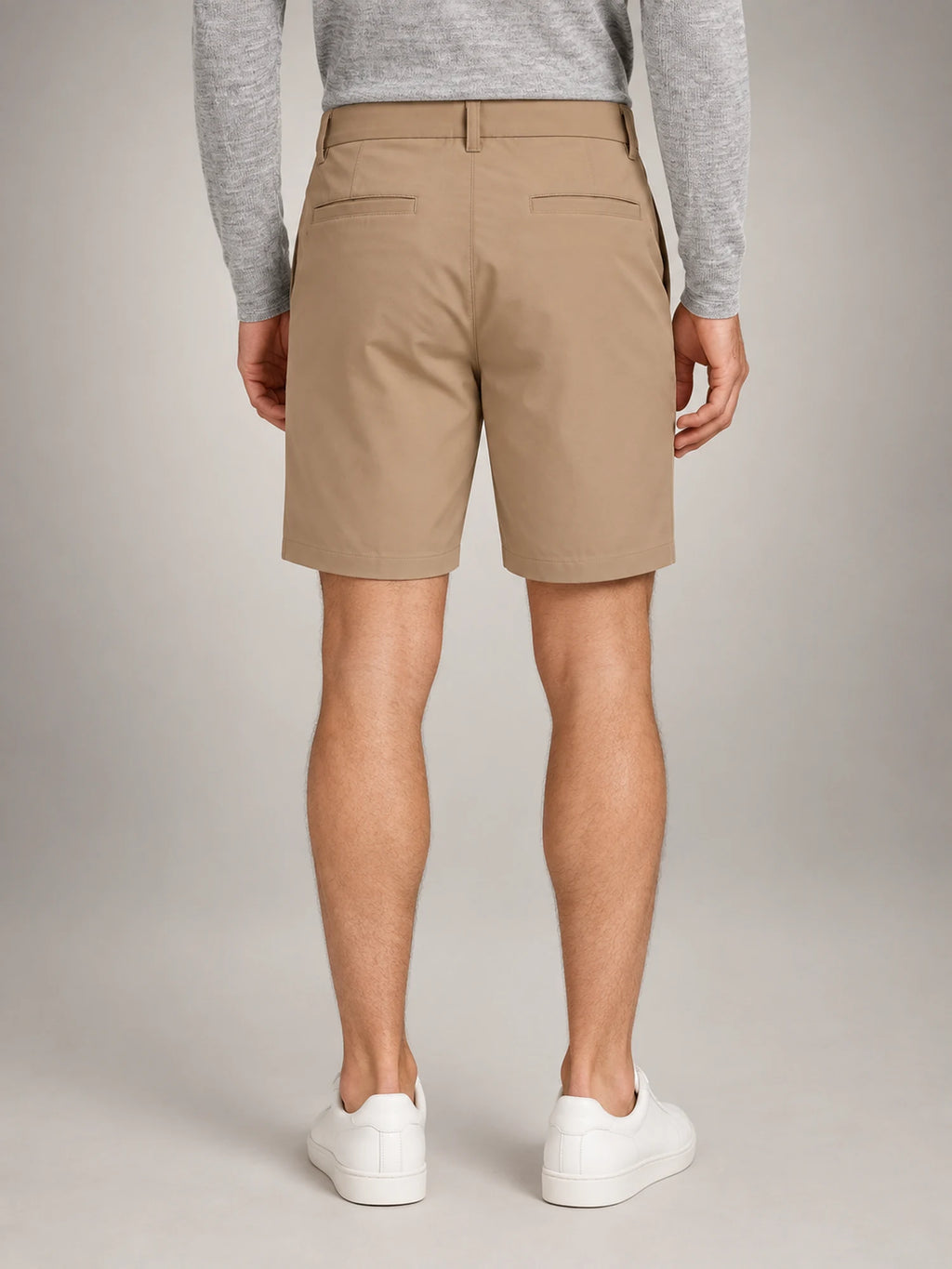 Volantero Men's Technical Stretch Chino Shorts in Khaki, back view