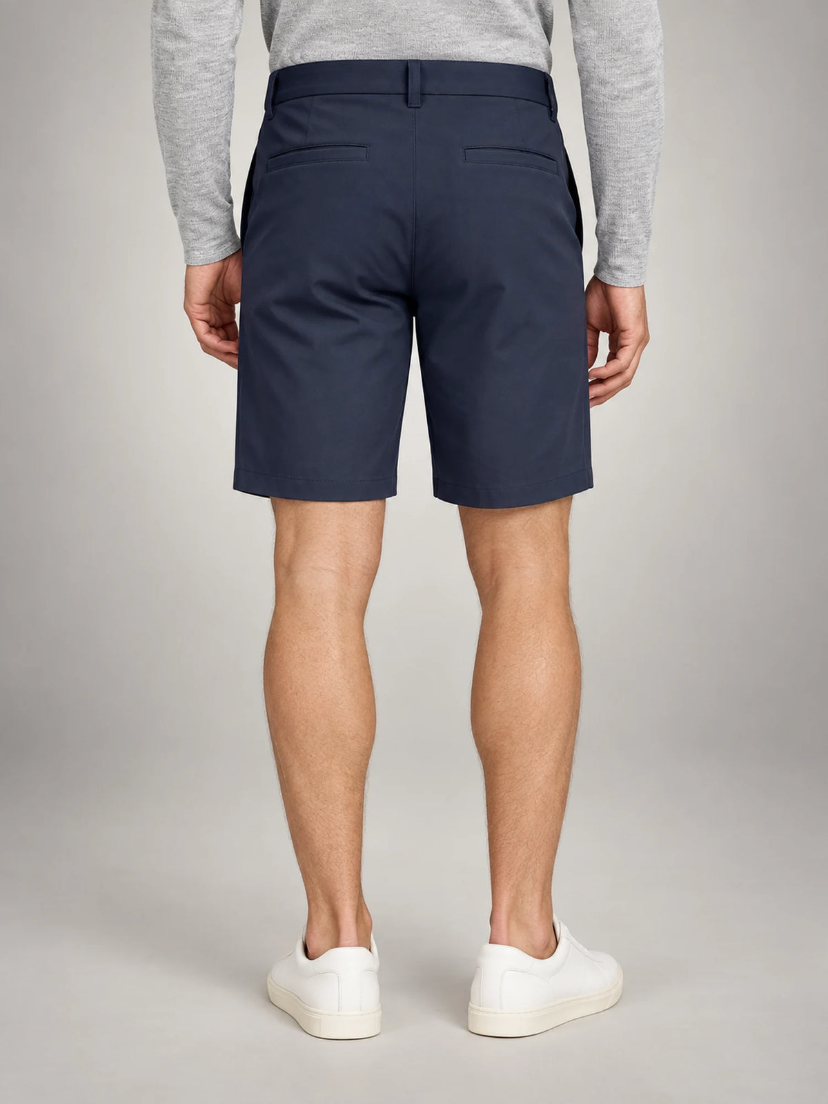Volantero Men's Technical Stretch Chino Shorts in Navy, back view