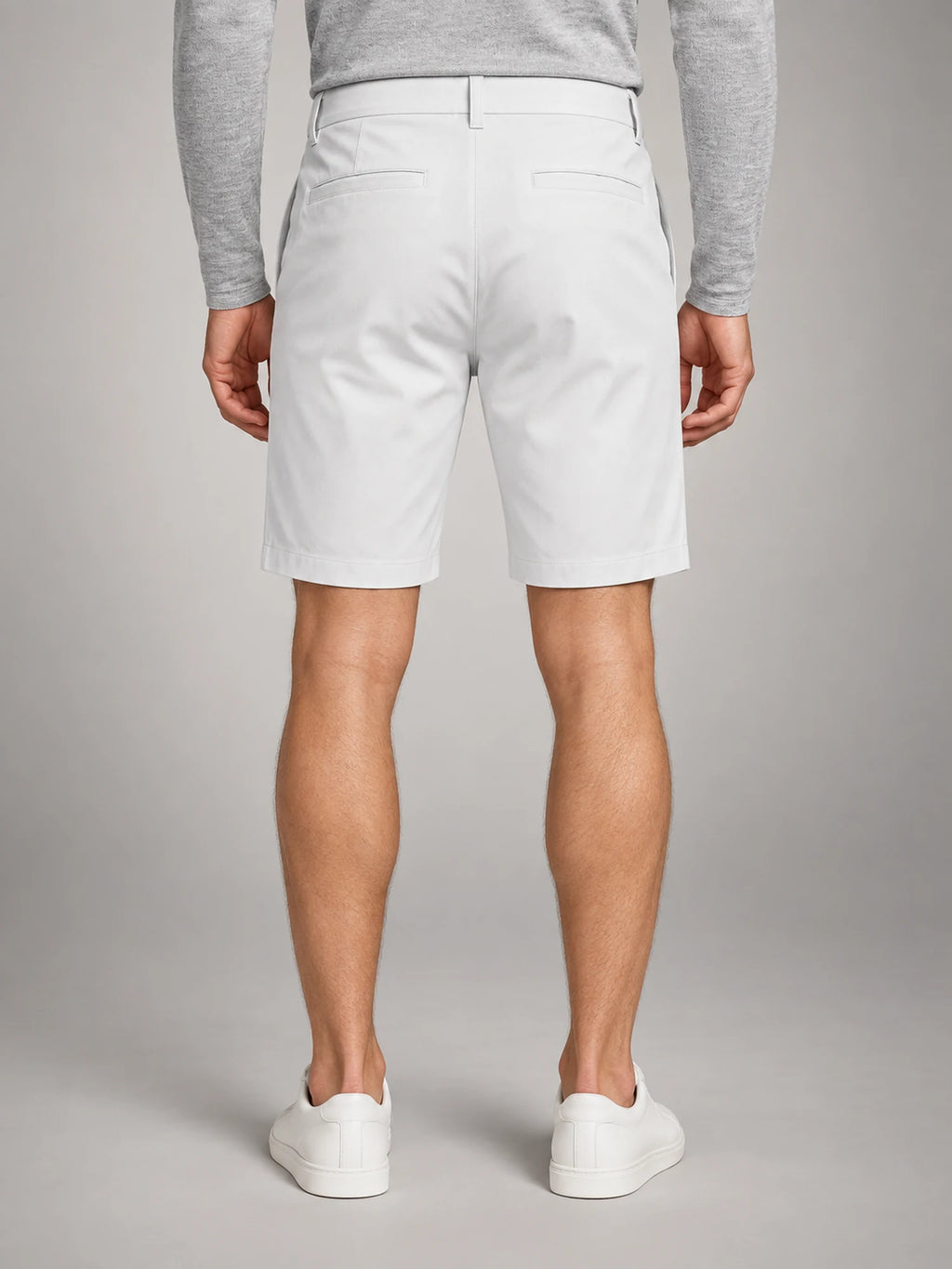 Volantero Men's Technical Stretch Chino Shorts in White, back view
