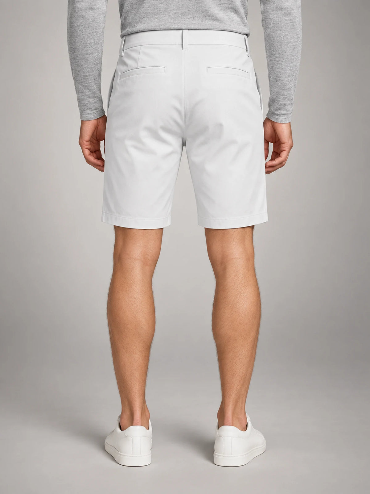 Volantero Men's Technical Stretch Chino Shorts in White, back view