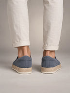 Volantero Men's Suede Slip-On Beach Loafers in Grey, back view