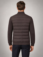 Volantero Men's Knit Sleeve Down Jacket in Brown, back view
