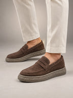 Volantero Men's Casual Slip-On Loafers in Brown, hover view