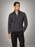 Volantero Men's Charcoal Half-Zip Sweater in Grey, main view