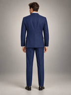 Volantero Men's Tailored Two-Piece Wedding Guest Suit in Navy, back view
