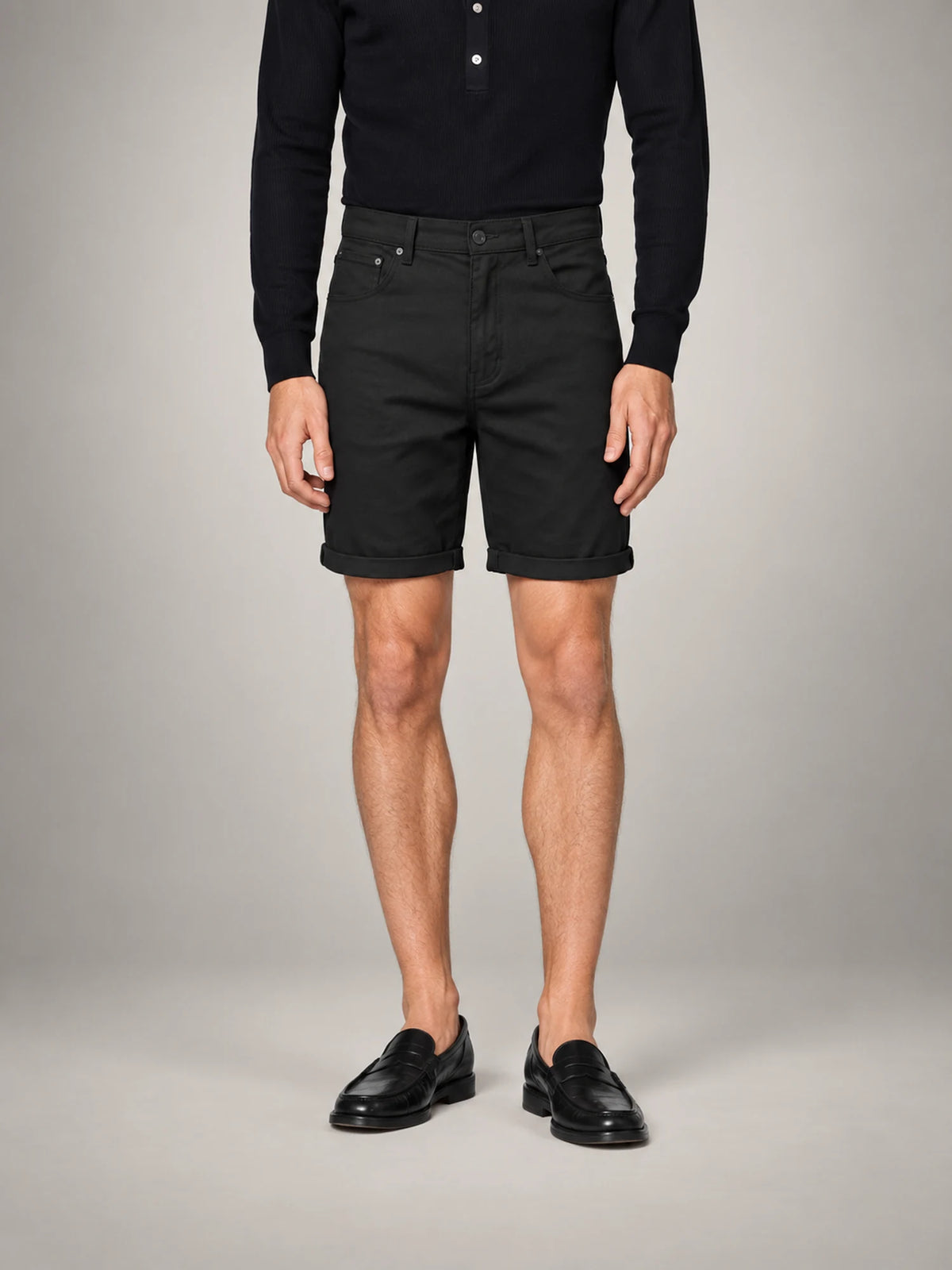 Volantero Men's Classic Chino Shorts in Black, main view