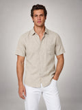 Volantero Men's Short-Sleeve Linen Shirt in Beige, main view