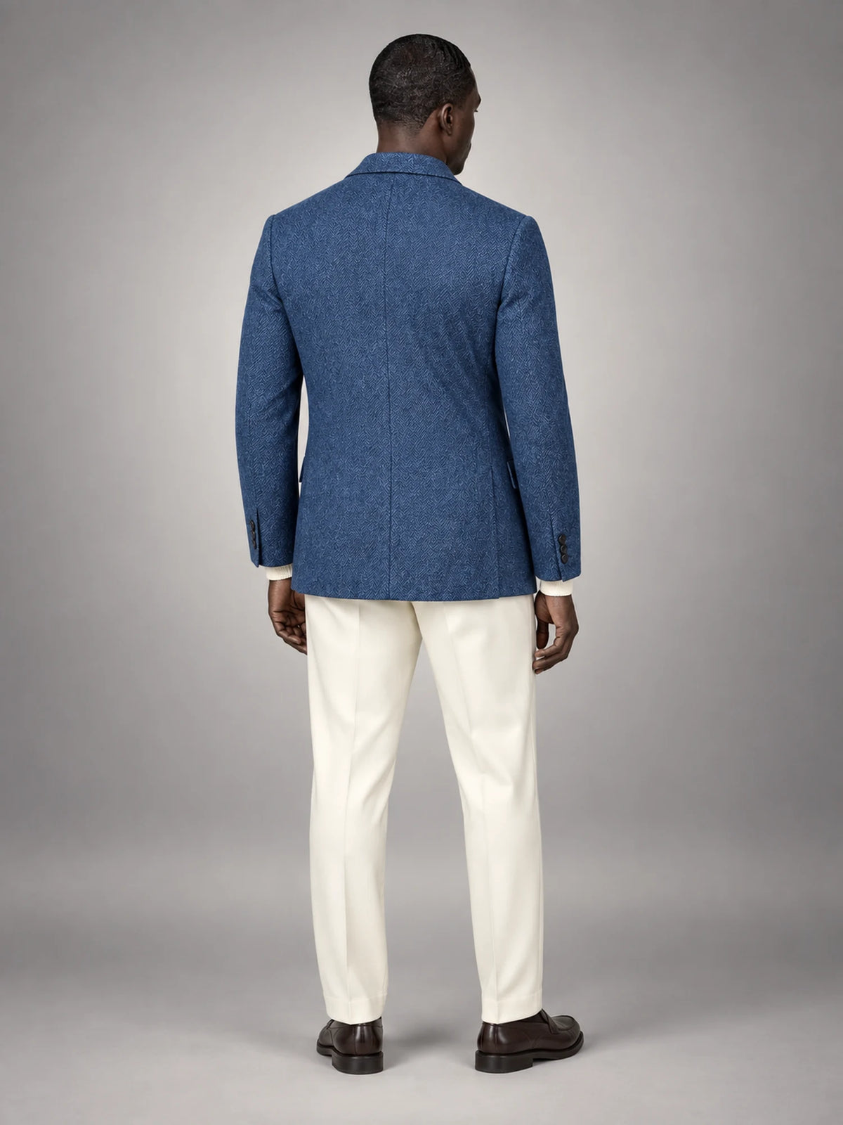 Volantero Men's Vintage Blazer in Blue, back view