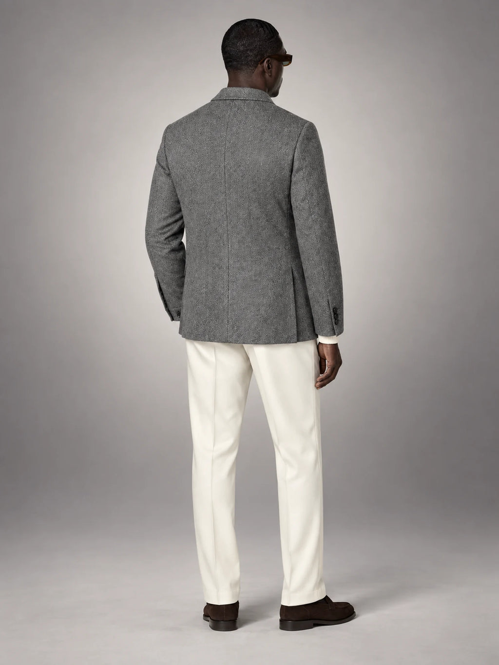 Volantero Men's Vintage Blazer in Grey, back view