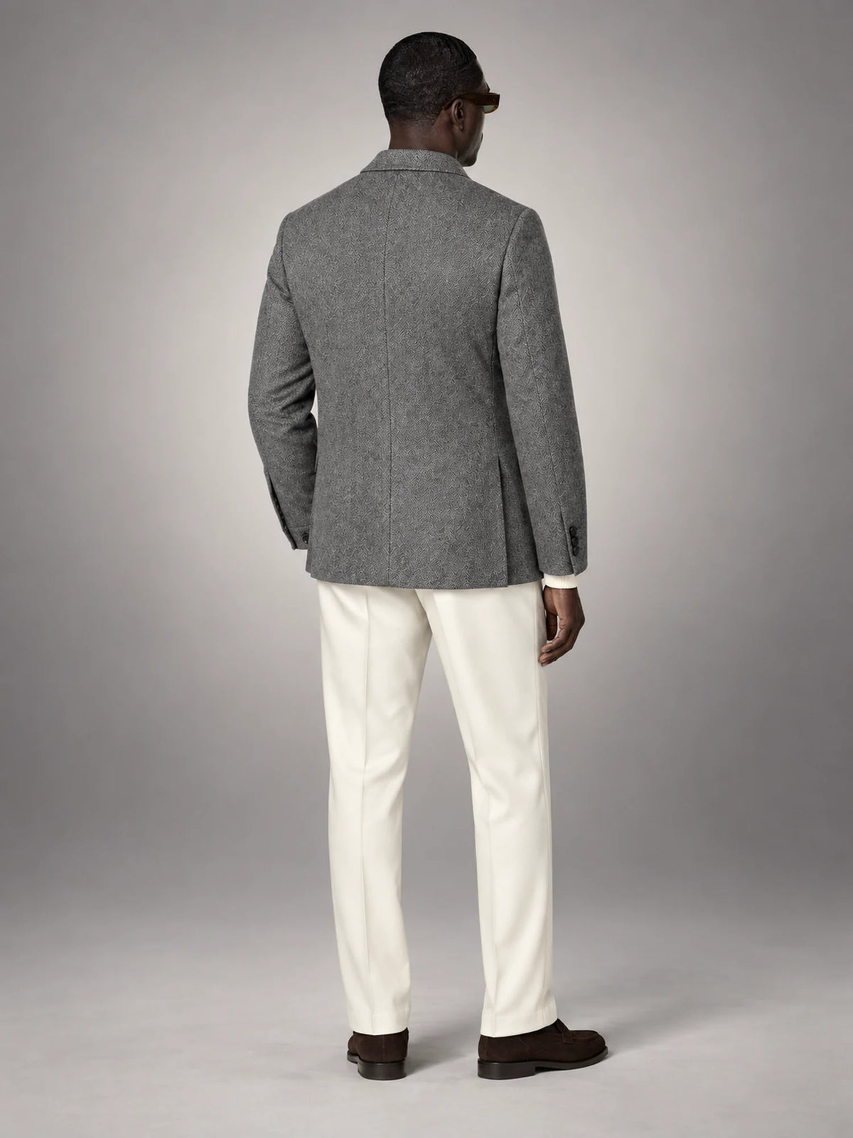 Volantero Men's Vintage Blazer in Grey, back view