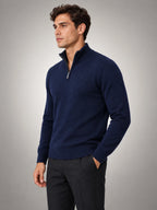 Volantero Men's Navy Half-Zip Sweater in Navy, side view