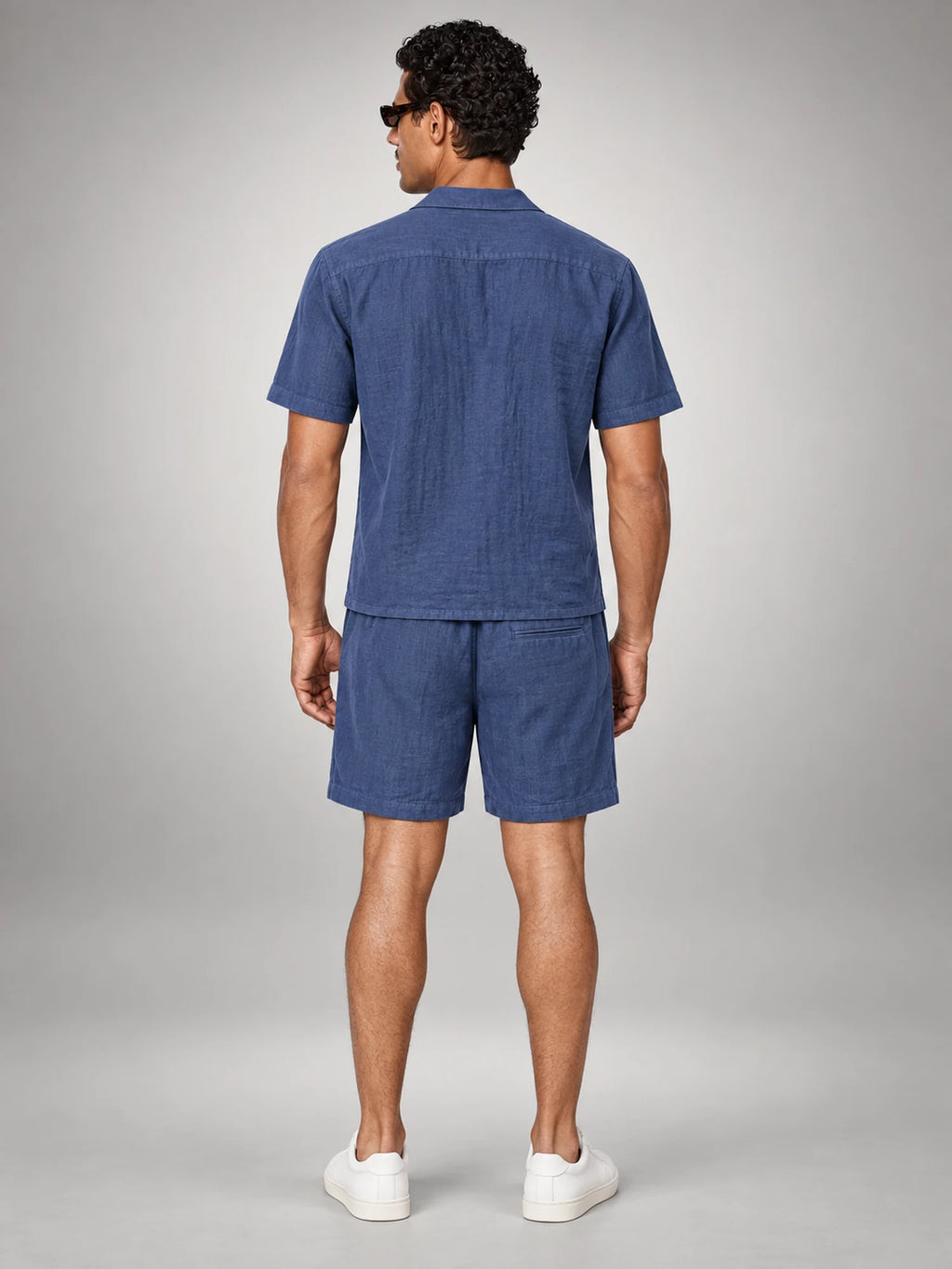 Volantero Men's Relaxed Summer Set in Blue, back view