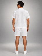 Volantero Men's Relaxed Summer Set in White, back view
