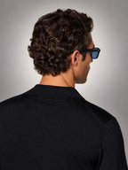 Volantero Men's Square Sunglasses in Blue, back view