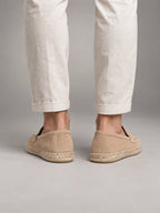 Volantero Men's Suede Holiday Loafers in Beige, back view