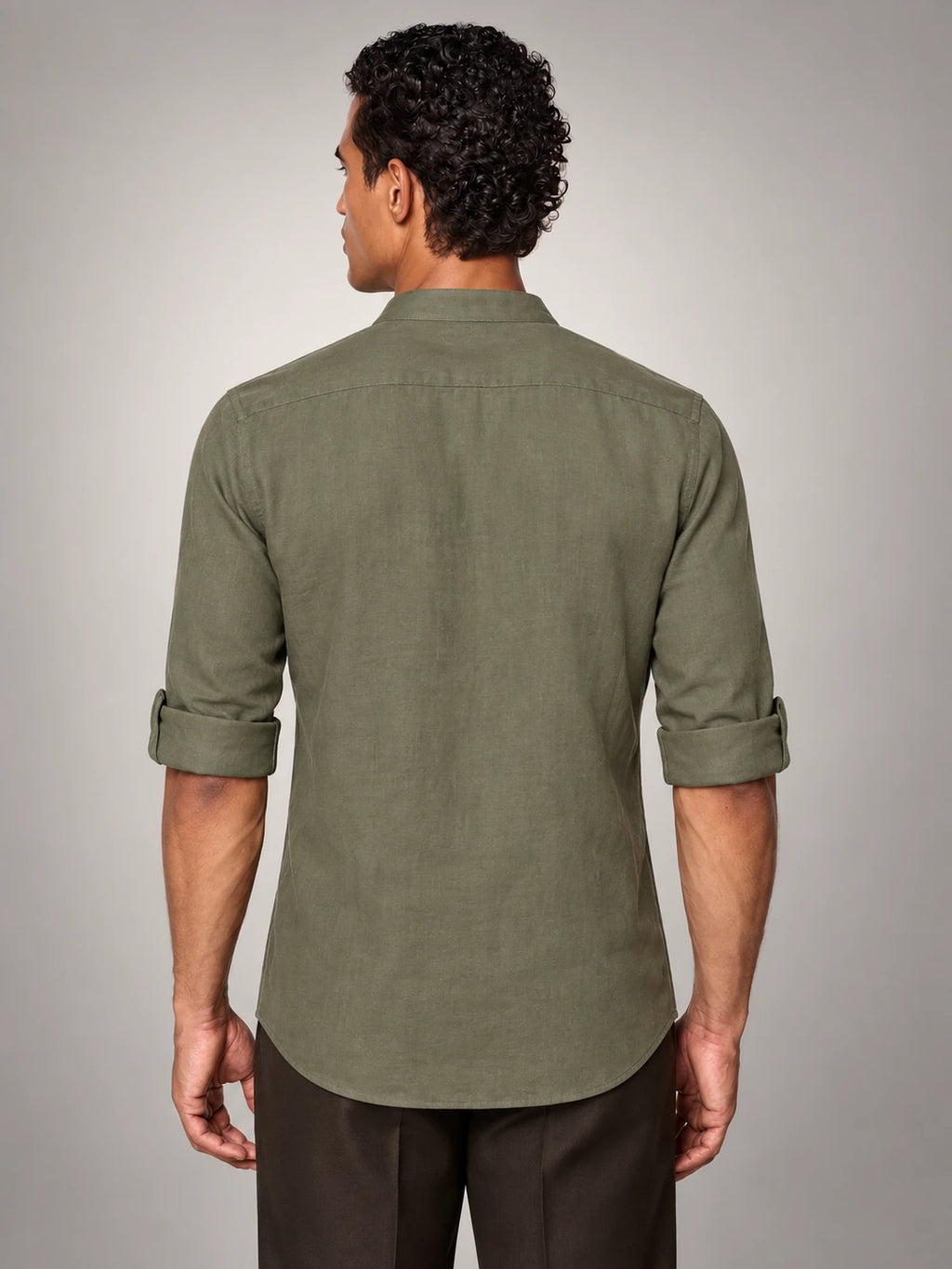 Volantero Men's Classic Summer Forte Shirt in Green, back view