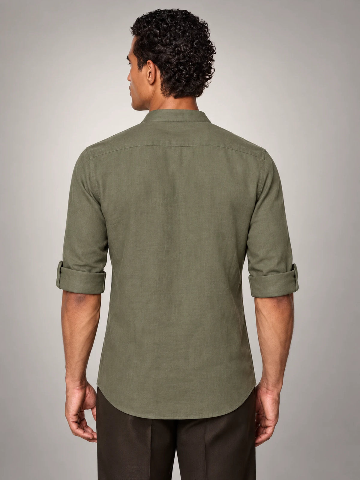 Volantero Men's Classic Summer Forte Shirt in Green, back view