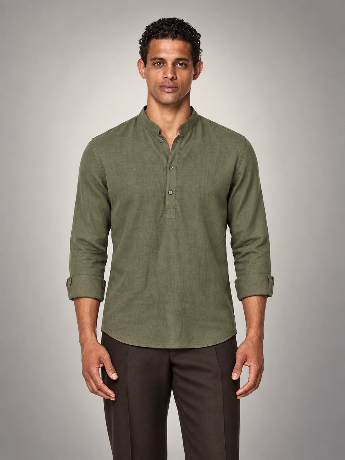 Volantero Men's Classic Summer Forte Shirt in Green, front view