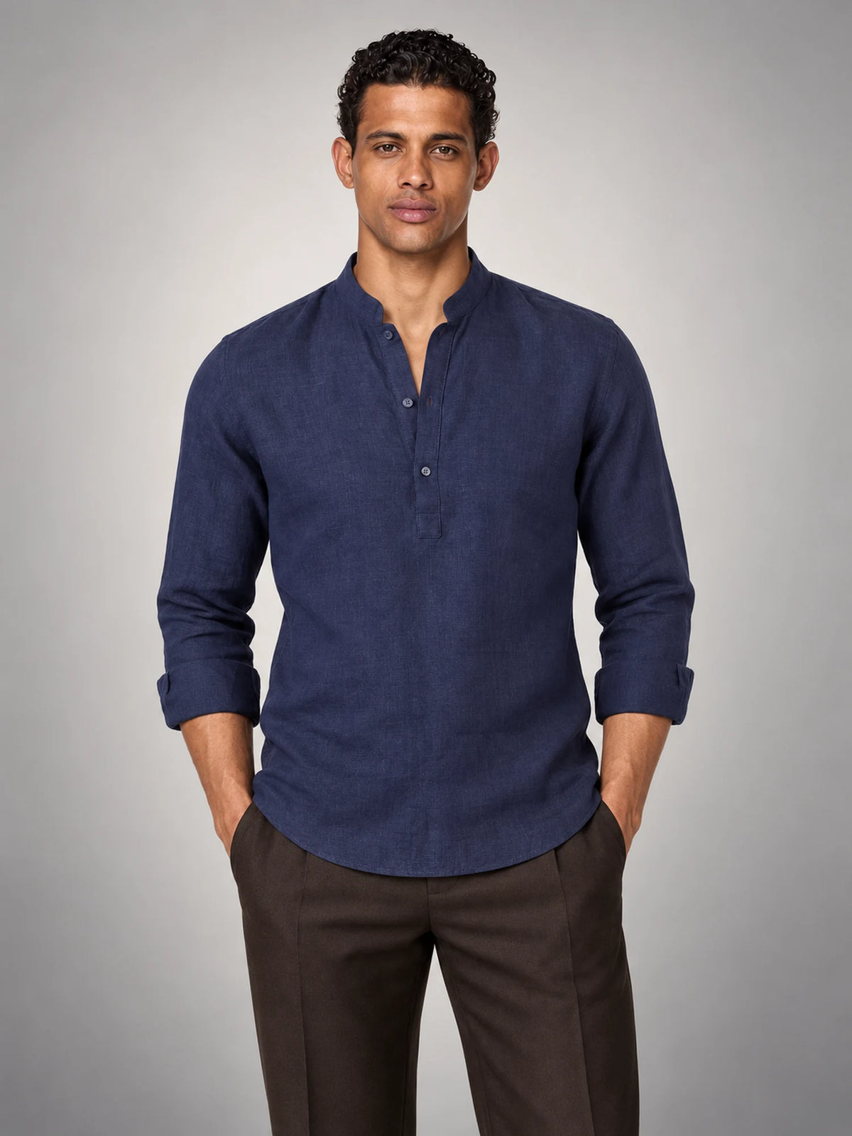 Volantero Men's Classic Summer Forte Shirt in Navy, main view