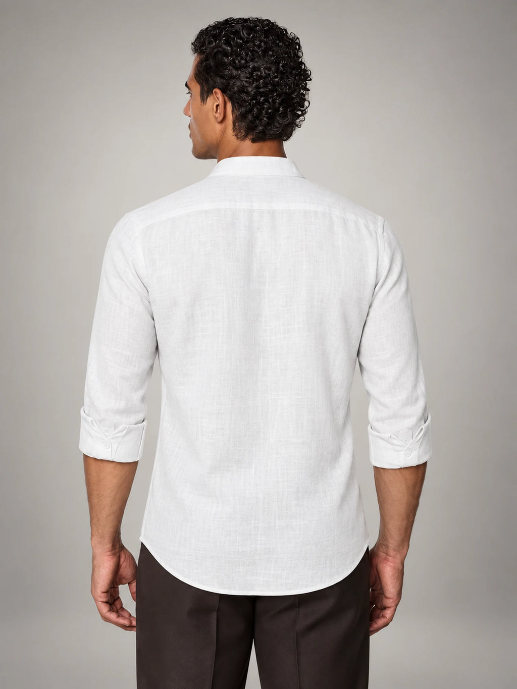 Volantero Men's Classic Summer Forte Shirt in White, back view