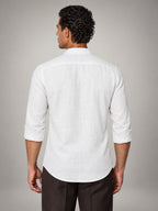 Volantero Men's Classic Summer Forte Shirt in White, back view