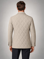 Volantero Men's Classic Quilted Mid-Season Jacket in Beige, back view