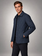 Volantero Men's Classic Quilted Mid-Season Jacket in Navy, side view