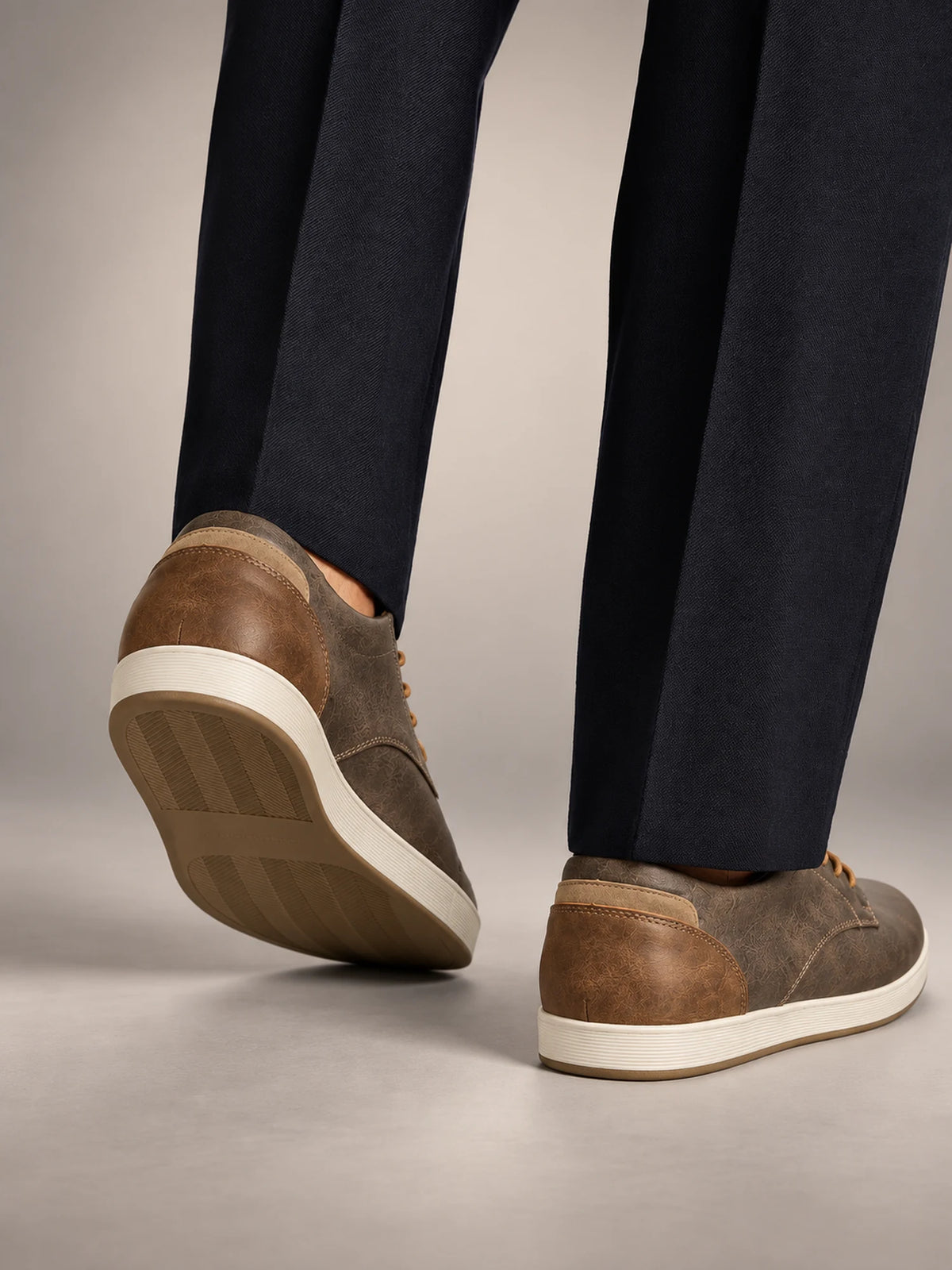 Volantero Men's Leather Dress Shoes in Brown, side view