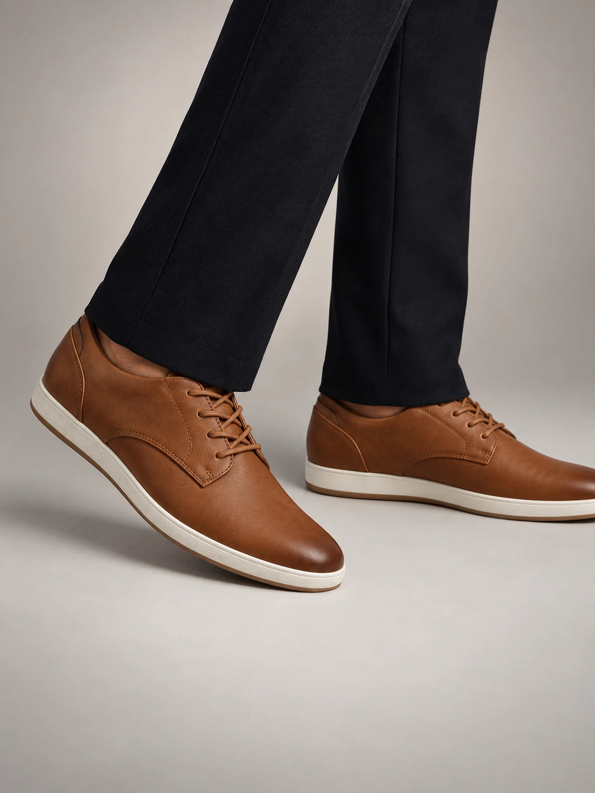 Volantero Men's Leather Dress Shoes in Khaki, front view