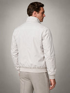 Volantero Men's Harrington Bomber Jacket in White, back view