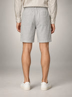 Volantero Men's Linen Drawstring Shorts in Grey, back view