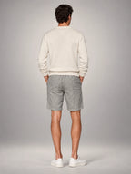 Volantero Men's Linen Summer Beach Shorts in Grey, back view