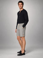 Volantero Men's Linen Summer Beach Shorts in Grey, side view