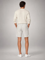 Volantero Men's Linen Summer Beach Shorts in White, back view