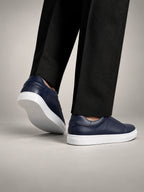 Volantero Men's Laceless Classic Sneakers in Navy, side view