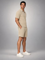 Volantero Men's Waffle-Knit Shorts Set in Beige, side view