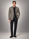 Volantero Men's Checked Blazer Jacket in Beige, front view