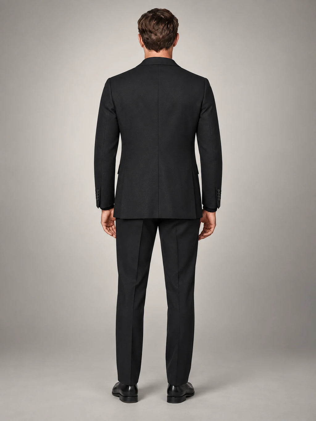 Volantero Men's Casual Linen Blazer Jacket in Black, back view