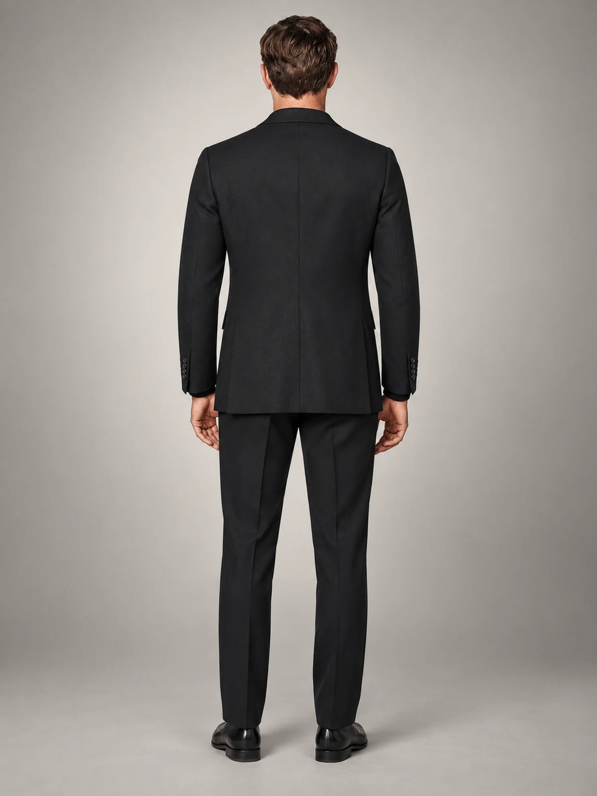 Volantero Men's Casual Linen Blazer Jacket in Black, back view