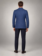 Volantero Men's Casual Linen Blazer Jacket in Navy, back view