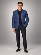 Volantero Men's Casual Linen Blazer Jacket in Navy, hover view