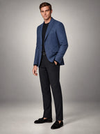 Volantero Men's Casual Linen Blazer Jacket in Navy, side view