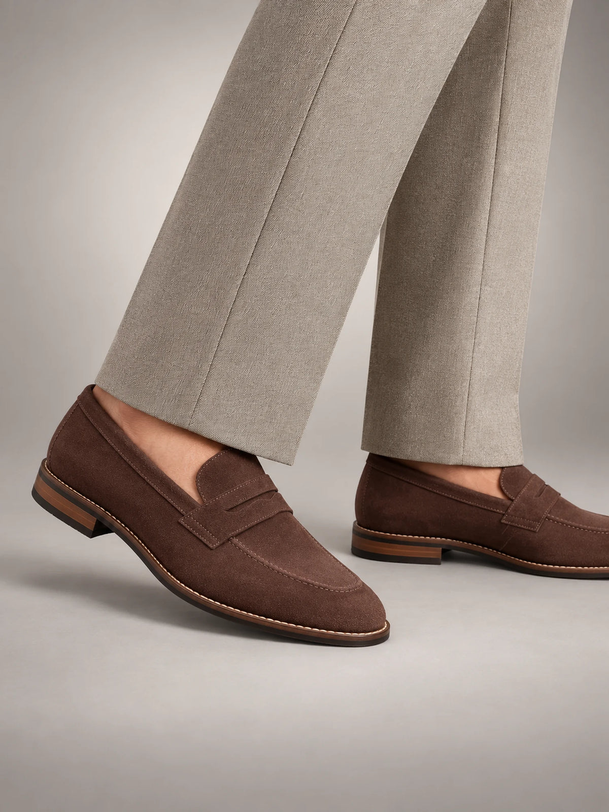 Volantero Men's Classic Penny Loafers in Brown, main view